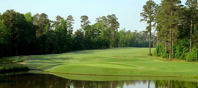 A view over the water of a hole at Bartram Trail Golf Club.