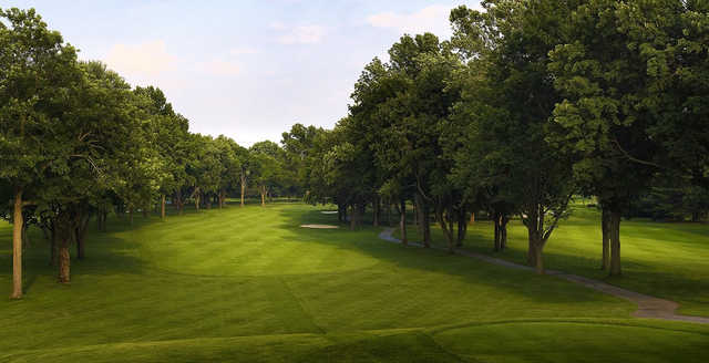 A view of a fairway at Country Club of Indianapolis.