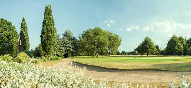 Behind the 18th hole from the Championship Course at Stockwood Park Golf Club
