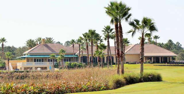 A view of the clubhouse and a hole at LPGA International.