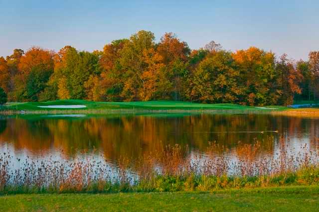 A fall day view from Red Hawk Run Golf Course.