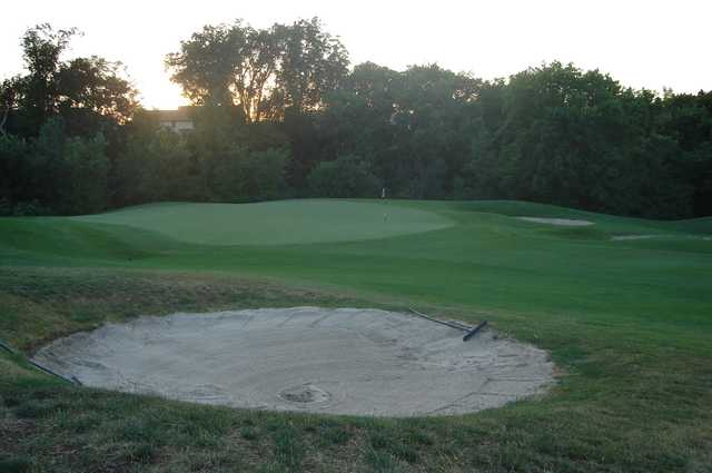 A view of a hole at Tregaron Golf Course.