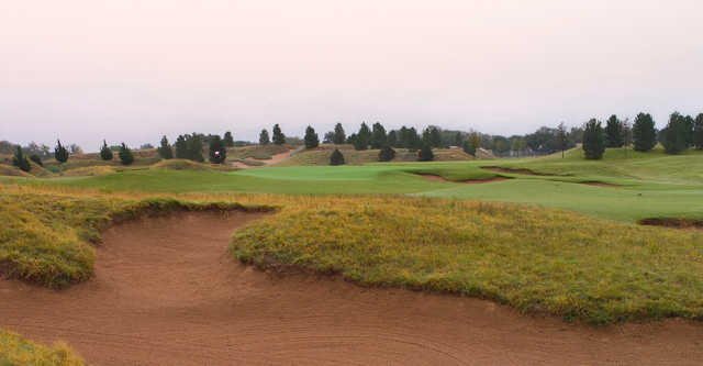 A view over a huge bunker from The Rawls Course at Texas Tech.