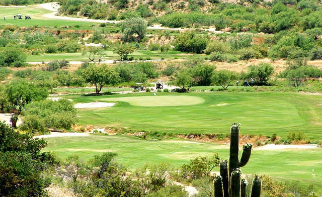 A view of a hole at Apache Stronghold Golf Course.