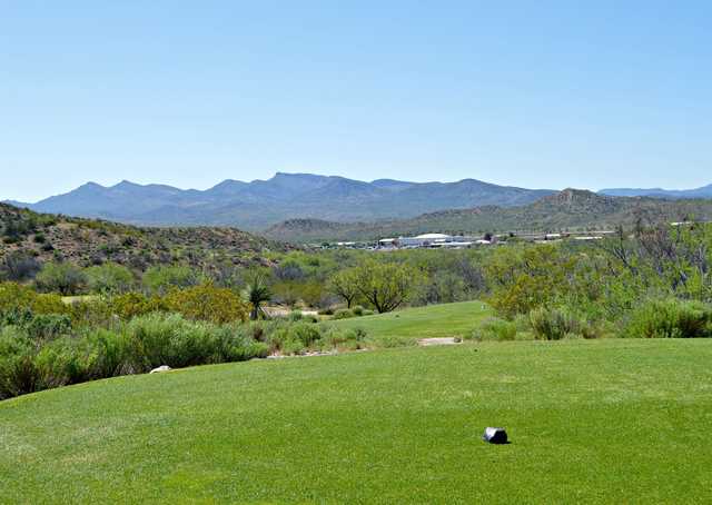 A view from a tee at Apache Stronghold Golf Course.