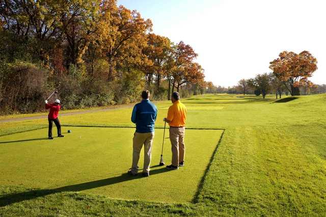 Golfers teeing of from #2 at Sunset Valley Golf Club