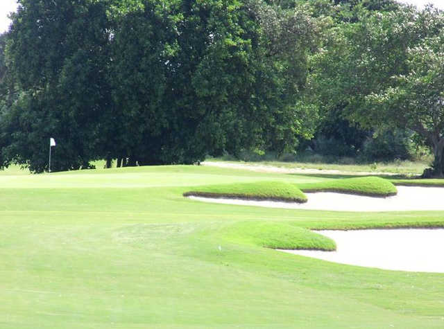 A view of a well protected hole at West Palm Beach Golf Course.
