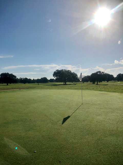 View from a green at Bayou Oaks City Park North Course