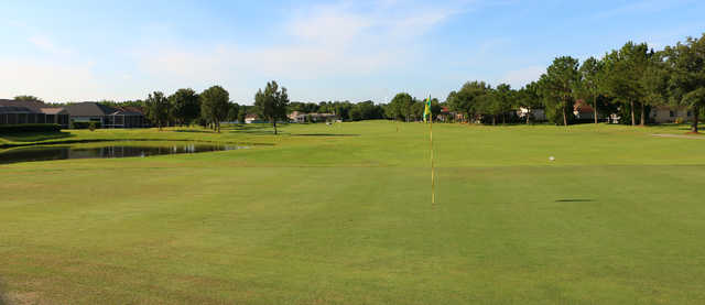 Looking back from a green at Lexington Oaks Golf Club