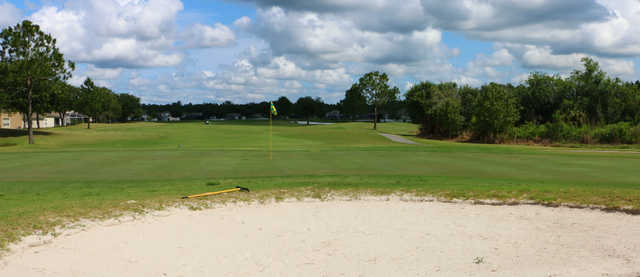 Looking back from a green at Lexington Oaks Golf Club