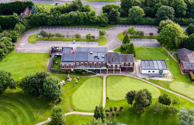 Aeria view of the putting green at Windmill Hill Golf Club