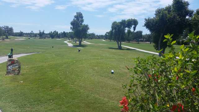 A view of tee #10 at Hibiscus Golf Club.