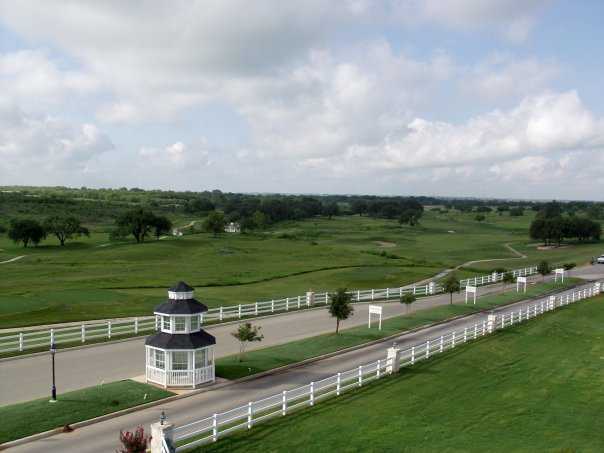 A view of the main entrance from River Bend Golf Club