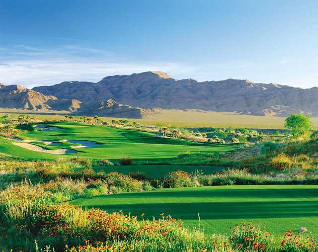 A view from a tee at Primm Valley Golf Club.