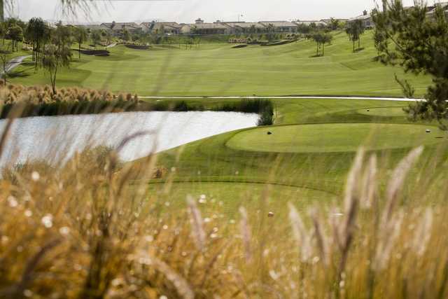 A view of a  tee at Shadow Hills Golf Club.