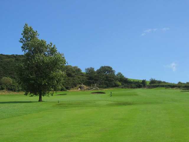 A view of a tee at Old Colwyn Golf Club.