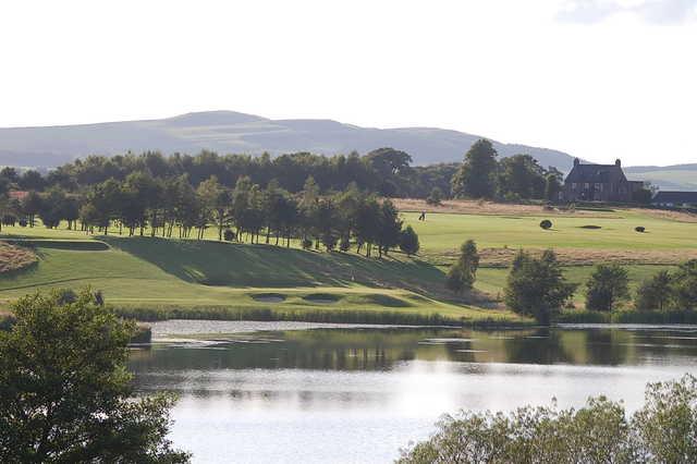 A view of hole #8 at Lochmaben Golf Club.
