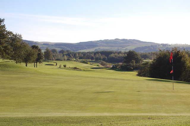 A view of the 18th hole at Lochmaben Golf Club.
