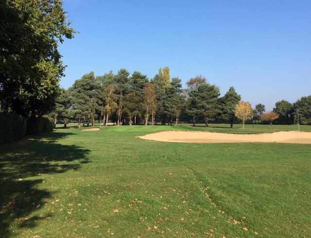 A fall day view of a hole at Colchester Golf Club.