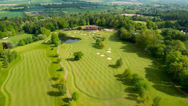Aerial view of the 18th and 9th holes at Westerham Golf Club