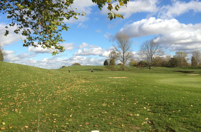 A fall day view of a fairway at Barnehurst Golf Club.