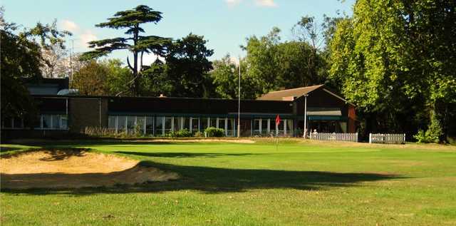 A view of the clubhouse and a green at Barnehurst Golf Club.