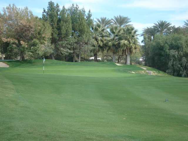 A view of the 18th green at Shadow Ridge Golf Club.