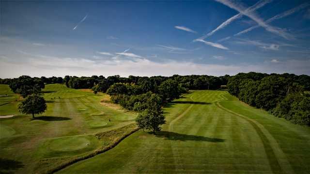 Aerial view of the 5th and 15th hole from Ifield Golf Club.