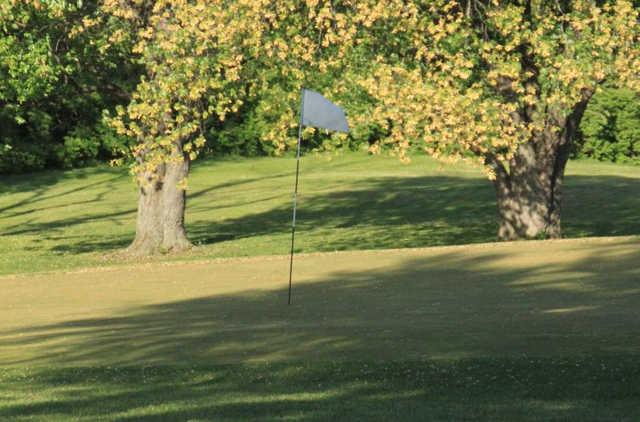 A view of a hole at Riverside Golf Course.