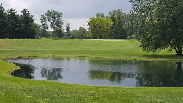 A view over a pond at South Shore Golf Club.