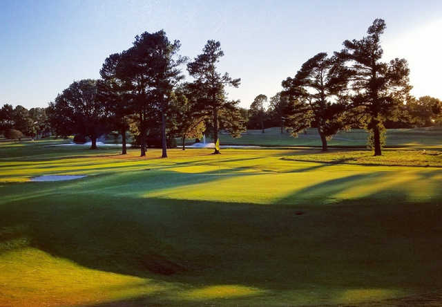 A view of a green at Glen Eagle Golf Course.