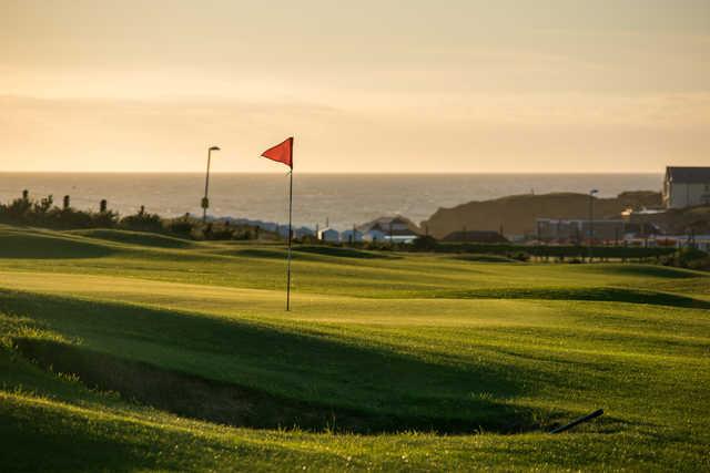 A view of a green at Bude & North Cornwall Golf Club.