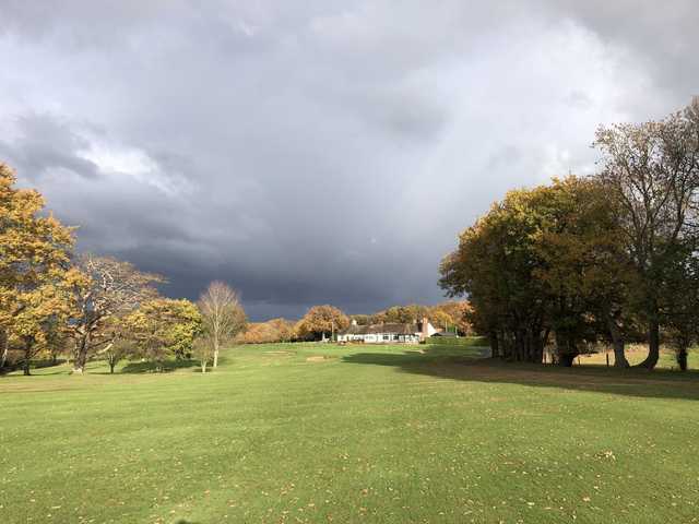 A view of the 18th hole at Surbiton Golf Club.