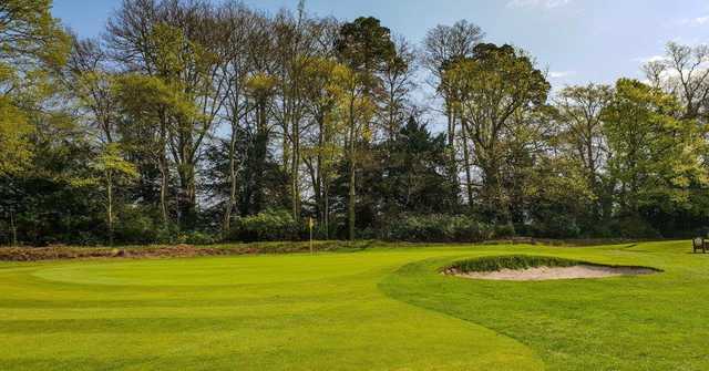 View of the 14th green from the Manor Course at Bramshaw Golf Club