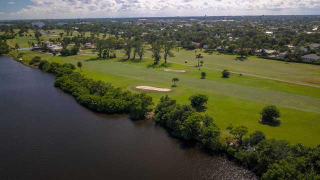 Aerial view of the 10th hole at Lake Worth Beach Golf Club