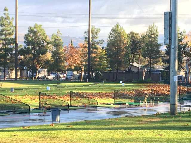 A view of the driving range at Rancho del Pueblo Golf Course.