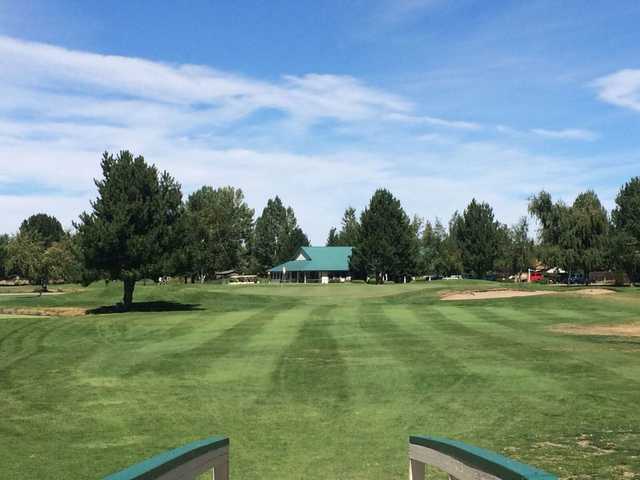 A sunny day view of a hole from the Greens at Redmond.