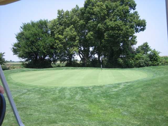 A view of the 1st green at Homestead Springs Golf Course