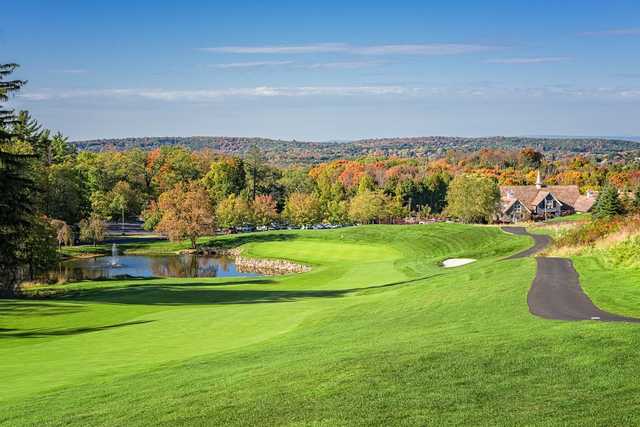 A view of hole #18 from The Golf Club at Mansion Ridge.