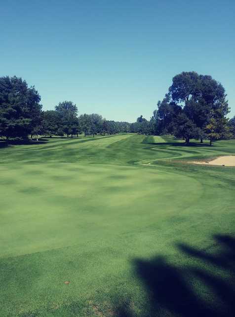Looking back from a green at Alpena Golf Club