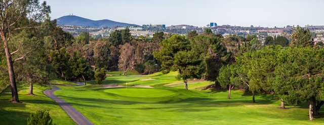 View of a green at Oaks North Golf Course.