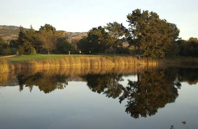 A view over the water from Napa Golf Course at Kennedy Park.