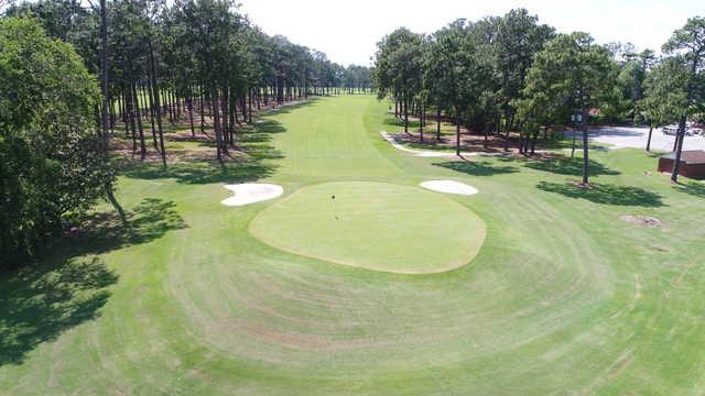Looking back from a green at Tired Creek Golf Course