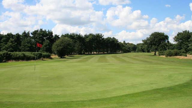 Looking back from the 8th green at Frilford Heath Golf Club Red Course