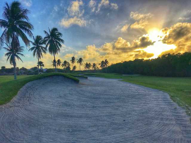 View of the bunker from the 18th hole at Crandon Golf at Key Biscayne