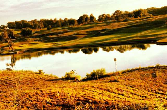 View of the lake in the fall at GreyStone Golf Club