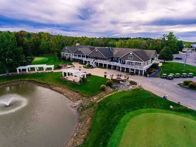 Aerial view of the clubhouse at The Links At Erie Village