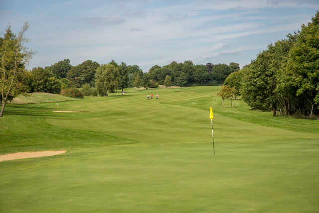 Looking back from a green at Hurtmore Golf Club