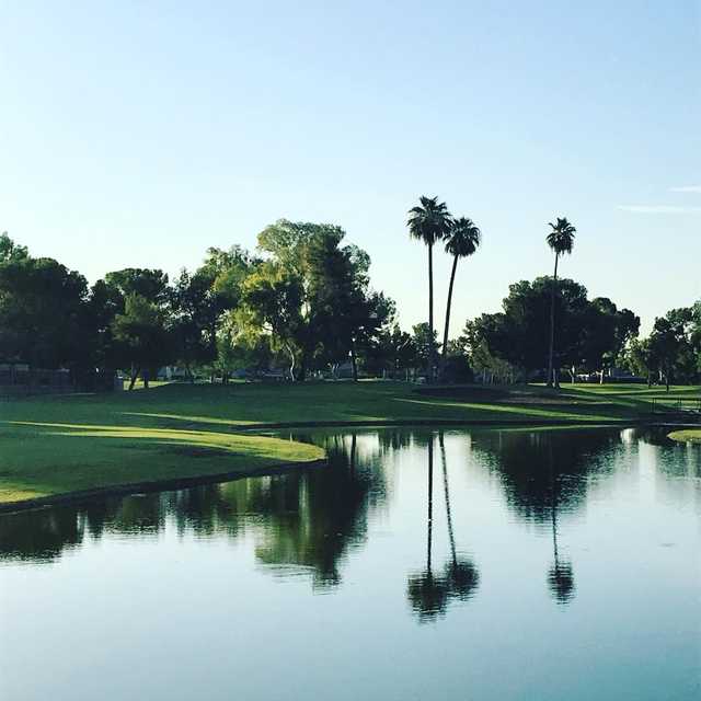 A view over the water from Dobson Ranch Golf Course.