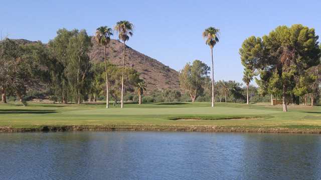 A view of a hole from Tres Rios Golf Course at Estrella Mountain Park.